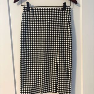 Dynamite Black and White Gingham Pencil Skirt